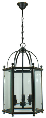 Lighting Inspirations Country Lantern Chain Pendant Light - 370mm - Bronze