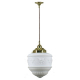 Lighting Inspirations Brown Cord Pendant Light - 8" Senator Glass - 200mm - Polished Brass
