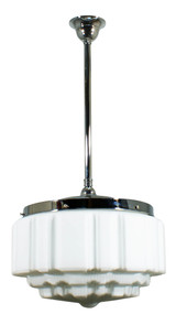 Lighting Inspirations Rod Pendant Light - 14" St Kilda Glass - 360mm - Chrome
