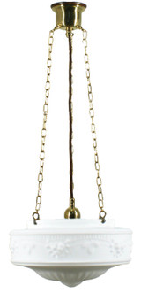 Lighting Inspirations 3 Chain Pendant Light - 14" Senator Glass - 340mm - Polished Brass
