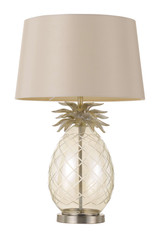 Telbix Ananas Pineapple Table Lamp - White Shade - Champagne