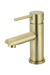 Meir Round Medium Basin Mixer Tap - Fixed Spout - Satin Brass