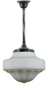 Lighting Inspirations Rod Pendant Light - Derby Glass - 330mm - Chrome
