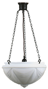 Lighting Inspirations 3 Chain Pendant Light - Empire Glass - 360mm - Patina Black
