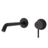 Fienza Axle Wall Mounted Bath or Basin Mixer Tap - Round Plates - Matte Black