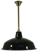 Lighting Inspirations Rod Pendant Light - Warehouse Shade - 420mm - Polished Brass
