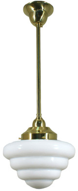Lighting Inspirations Rod Pendant Light - 10" Beehive Glass - 250mm - Polished Brass
