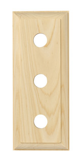 Tradco Traditional Triple Switch Mounting Block - 225 x 90mm - Pine