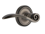 Nostalgic Swan Lever Door Handle - Classic Rosette - 63mm - Antique Pewter