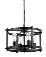 Telbix Finley Lantern Chain Pendant Light - Small - 460mm - Black