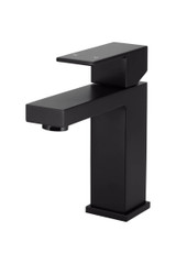 Meir Square Medium Basin Mixer Tap - Fixed Spout - Matte Black