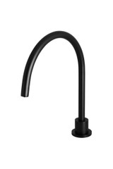 Meir Round Gooseneck Hob Mounted Bath Outlet - Swivel Spout - Matte Black
