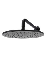 Meir Round Shower Head - Curved Arm - 300mm Rose - Matte Black