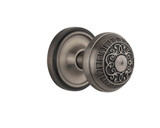 Nostalgic Neoclassical Egg & Dart Door Knob - Classic Rosette - 64mm - Antique Pewter