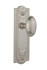 Nostalgic Classical Revival Homestead Door Knob - Meadows Plate - 200 x 67mm - Satin Nickel