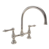 1901 Federation Bridging Kitchen Tap - Swivel Spout - Nickel