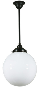 Lighting Inspirations Rod Pendant Light - 10" Sphere Glass - 250mm - Patina Black
