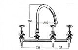 CB Ideal Heritage Gooseneck Kitchen Tap with Drinking Water Handle - Swivel Spout