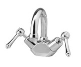 CB Ideal Roulette Gooseneck Outlet Twinner Basin Mixer Tap - Swivel Spout