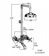 CB Ideal Roulette Wall Mounted Exposed Bath & Shower Tap - 140mm Rose