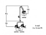 CB Ideal Roulette Exposed Shower Tap - 75mm Rose