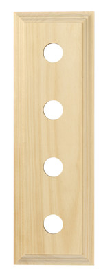Tradco Classic Quad Switch Oblong Mounting Block - 280 x 90mm - Pine