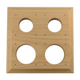 Classic Electric Bungalow Double Power Point Square Mounting Block - 167 x 167mm - Pine