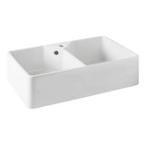 Turner Hastings Chester Double Bowl Butler Sink With Overflow - 793 x 195 x 491mm - White