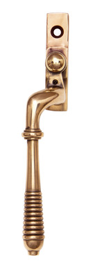 From The Anvil Reeded Espagnolette Locking Window Handle - Polished Bronze