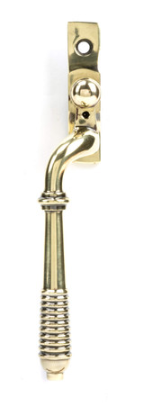 From The Anvil Reeded Espagnolette Locking Window Handle - Aged Brass