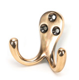 From The Anvil Celtic Double Coat Hook - 55 x 28mm - Polished Bronze