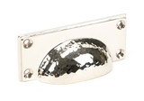 From The Anvil Hammered Art Deco Drawer Pull Handle - 100mm - Polished Nickel