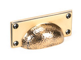 From The Anvil Hammered Art Deco Drawer Pull Handle - 100mm - Polished Bronze