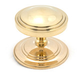 From The Anvil Art Deco Centre Door Knob - 81mm - Unlacquered Polished Brass