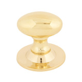 From The Anvil Oval Cabinet Knob with Backplate - Unlacquered Polished Brass