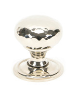 From The Anvil Hammered Mushroom Cabinet Knob with Backplate - Polished Nickel