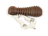 From The Anvil Beehive Covered Escutcheon Keyhole Cover - 58 x 25mm - Rosewood & Polished Nickel