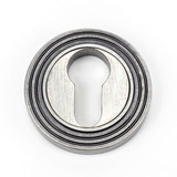 From The Anvil Beehive Euro Cylinder Escutcheon - 53mm - Pewter Patina
