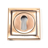 From The Anvil Square Escutcheon Keyhole Cover - 53 x 53mm - Polished Bronze