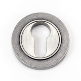 From The Anvil Round Plain Euro Cylinder Escutcheon - 53mm - Pewter Patina