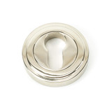 From The Anvil Art Deco Euro Cylinder Escutcheon - 53mm - Polished Nickel