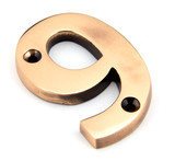 From The Anvil '9' House Number - 78mm - Polished Bronze