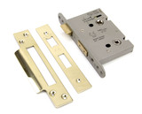 From The Anvil Hard Sprung Privacy Mortice Lock - 56mm Backset - Polished Brass