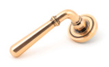 From The Anvil Newbury Art Deco Lever Door Handle - Round Rosette - 53mm - Polished Bronze