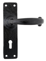 From The Anvil Lever Door Handle - 152 x 38mm - Traditional Keyhole Set - Black