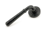 From The Anvil Hammered Newbury Beehive Lever Door Handle - Round Rosette - 53mm - Black