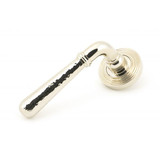 From The Anvil Hammered Newbury Beehive Lever Door Handle - Round Rosette - 53mm - Polished Nickel