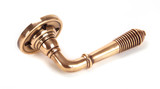 From The Anvil Reeded Lever Door Handle - Round Rosette - 60mm - Polished Bronze