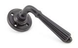 From The Anvil Hinton Lever Door Handle - Round Rosette - 60mm - Aged Bronze