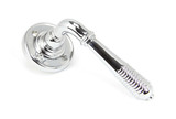 From The Anvil Reeded Lever Door Handle - Round Rosette - 60mm - Chrome
